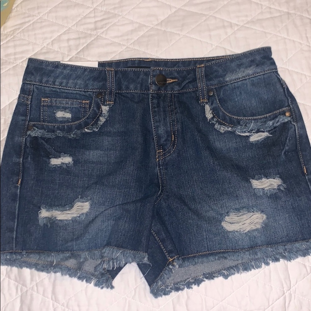 brand new destructed jean shorts